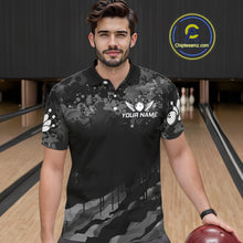 Load image into Gallery viewer, Personalized Grunge Camo Bowling Jersey For Men, Bowling League Team Shirts Polo &amp; 1/4 Zip TDM6542
