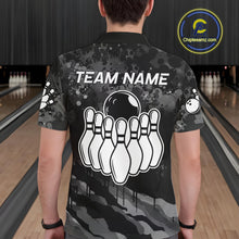 Load image into Gallery viewer, Personalized Grunge Camo Bowling Jersey For Men, Bowling League Team Shirts Polo &amp; 1/4 Zip TDM6542