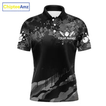 Load image into Gallery viewer, Personalized Grunge Camo Bowling Jersey For Men, Bowling League Team Shirts Polo &amp; 1/4 Zip TDM6542