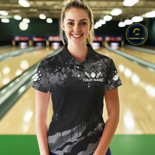 Load image into Gallery viewer, Personalized Grunge Camo Bowling Jersey For Women, Bowling League Team Shirts Polo &amp; 1/4 Zip TDM6542
