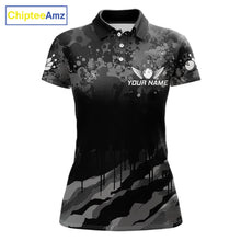 Load image into Gallery viewer, Personalized Grunge Camo Bowling Jersey For Women, Bowling League Team Shirts Polo &amp; 1/4 Zip TDM6542