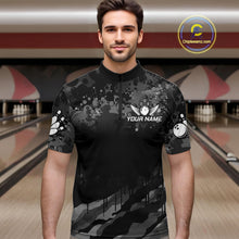 Load image into Gallery viewer, Personalized Grunge Camo Bowling Jersey For Men, Bowling League Team Shirts Polo &amp; 1/4 Zip TDM6542