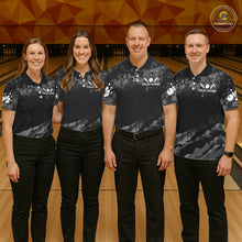 Load image into Gallery viewer, Personalized Grunge Camo Bowling Jersey For Men, Bowling League Team Shirts Polo &amp; 1/4 Zip TDM6542
