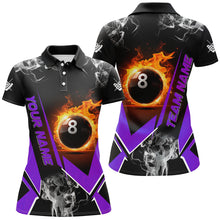 Load image into Gallery viewer, Purple Billiard Jersey Flame 8 Ball Pool Custom Billiard Shirts For Women Team League Billiard Uniform TDM1847