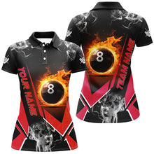 Load image into Gallery viewer, Red Billiard Jersey Flame 8 Ball Pool Custom Billiard Shirts For Women Team League Billiard Uniform TDM1848