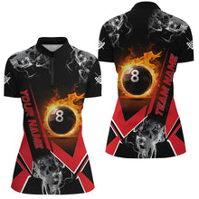 Load image into Gallery viewer, Red Billiard Jersey Flame 8 Ball Pool Custom Billiard Shirts For Women Team League Billiard Uniform TDM1848