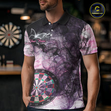 Load image into Gallery viewer, Man wearing a pink butterfly smoke darts jersey front view.