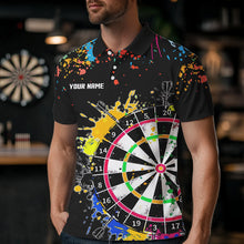 Load image into Gallery viewer, Funny Dartboards Colorful Paint Aim Shoot Swear Repeat Custom Men Darts Shirt, Dart Jerseys |Black TDM2778