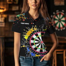 Load image into Gallery viewer, Funny Dartboards Colorful Paint Aim Shoot Swear Repeat Custom Women Darts Shirt, Dart Jerseys |Black TDM2778