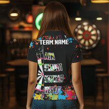 Load image into Gallery viewer, Funny Dartboards Colorful Paint Aim Shoot Swear Repeat Custom Women Darts Shirt, Dart Jerseys |Black TDM2778