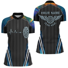 Load image into Gallery viewer, Blue Galaxy Dartboard Pulse Heartbeat Custom Women Dart Shirts, Funny Wings Cool Dart Team Jerseys TDM2789