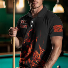 Load image into Gallery viewer, 3D Orange Flaming American Flag Men Billiard Shirt Custom Patriotic Pool Player Billiard Jersey TDM3453