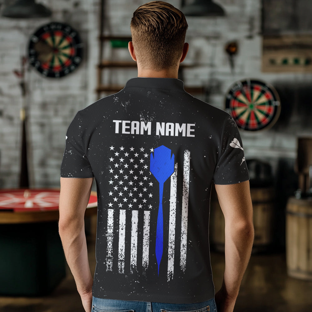 Smoke Puerto Rico US Flag Custom Darts Shirt For Men, Patriotic Darts Jersey Team Polo & 1/4 Zip TDM3456