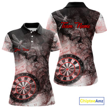 Load image into Gallery viewer, Red Black Smoke Dart Shirt With Pocket Option For Women Custom Dart Jerseys TDM5763