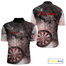 Load image into Gallery viewer, Red Black Smoke Dart Shirt With Pocket Option For Men Custom Dart Jerseys TDM5763
