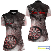 Load image into Gallery viewer, Red Black Smoke Dart Shirt With Pocket Option For Women Custom Dart Jerseys TDM5763