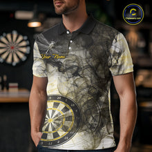 Load image into Gallery viewer, Yellow Black Smoke Dart Shirt With Pocket Option For Men Custom Dart Jerseys TDM5764