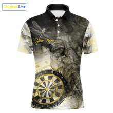 Load image into Gallery viewer, Yellow Black Smoke Dart Shirt With Pocket Option For Men Custom Dart Jerseys TDM5764