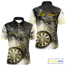 Load image into Gallery viewer, Yellow Black Smoke Dart Shirt With Pocket Option For Men Custom Dart Jerseys TDM5764