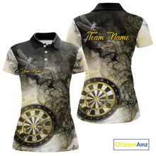 Load image into Gallery viewer, Yellow Black Smoke Dart Shirt With Pocket Option For Women Custom Dart Jerseys TDM5764