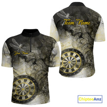 Load image into Gallery viewer, Yellow Black Smoke Dart Shirt With Pocket Option For Men Custom Dart Jerseys TDM5764