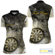 Load image into Gallery viewer, Yellow Black Smoke Dart Shirt With Pocket Option For Women Custom Dart Jerseys TDM5764