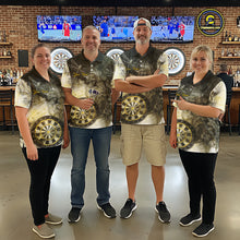 Load image into Gallery viewer, Yellow Black Smoke Dart Shirt With Pocket Option For Women Custom Dart Jerseys TDM5764