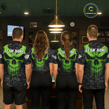 Load image into Gallery viewer, Personalized Skull 8 Ball Billiard Shirt For Men Custom Pool Team Jersey Polo &amp; 1/4 Zip |Green TDM6361