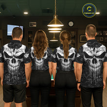 Load image into Gallery viewer, Personalized Skull 8 Ball Billiard Shirt For Men Custom Pool Team Jersey Polo &amp; 1/4 Zip |White TDM6362