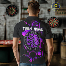 Load image into Gallery viewer, Red Hexagons Halftone &amp; Dartboard 3D Men's Darts Shirt - Custom Name For Players NYN0560