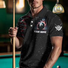 Load image into Gallery viewer, Men&#39;s Custom DNA American Flag Smoke 8 Ball Billiard Shirt, Patriotic Pool Jersey Polo &amp; 1/4 Zip TDM4627