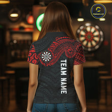 Load image into Gallery viewer, Personalized Black And Red Tribal Darts Shirt For Women Custom Darts Jersey Team Polo &amp; 1/4 Zip TDM4824