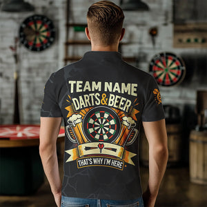 Darts And Beer That's Why I'm Here Custom Death Skeleton Men Darts Shirts, Drinking Dart Jerseys TDM3461