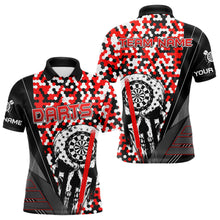Load image into Gallery viewer, Personalized Red Camo Skull Dart Shirts For Men Custom Funny Skull Dart Jerseys Polo &amp; 1/4 Zip TDM3770