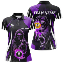 Load image into Gallery viewer, Funny Purple Grim Reaper 8 Ball &amp; 9 Ball Billiard Shirts For Women Custom League Billiard Jerseys TDM2285