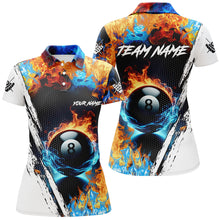 Load image into Gallery viewer, 8 Ball Pool Water Fire Custom 3D All Over Print Billiard Shirts For Women, Billiard Team Jerseys TDM2286