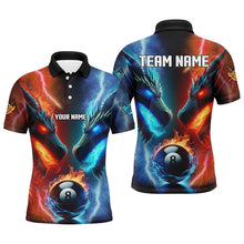 Load image into Gallery viewer, Personalized Water Fire 3D Dragon 8 Ball Pool Billiard Shirts For Men, Team League Billiard Jerseys TDM2290