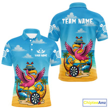 Load image into Gallery viewer, Personalized Funny Tropical Flamingo Darts Shirt For Men Custom Darts Jersey Outfit, Darts Gifts TDM4408