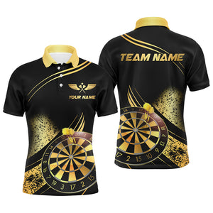 Personalized Golden Dartboard Grunge Dart Shirts For Men Custom Darts League Jerseys Team Uniform TDM2805