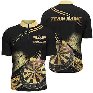 Personalized Golden Dartboard Grunge Dart Shirts For Men Custom Darts League Jerseys Team Uniform TDM2805