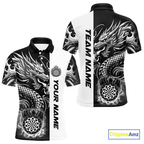 Custom Dragon Dart Shirts For Men, Personalized 3D Dart League Uniform Best Dart Jerseys |White TDM4239