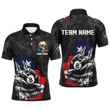 Load image into Gallery viewer, Funny Claw Tearing Texas Flag 8 Ball Pool Custom Billiard Shirts For Men, Patriotic Billiard Jersey TDM2320