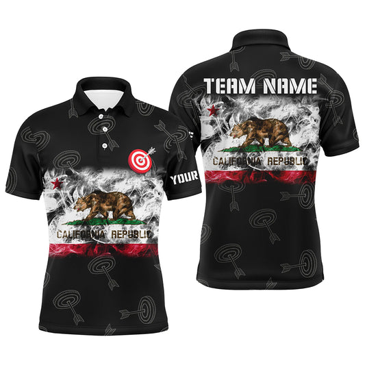 Personalized Archery California Flag Polo Shirts For Men Custom Patriotic Team Archery Jerseys TDM0974