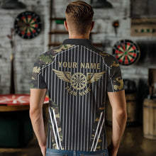 Load image into Gallery viewer, Green Camo Dartboard Pulse Heartbeat Custom Men Dart Shirts, Funny Wings Cool Dart Team Jerseys TDM3619