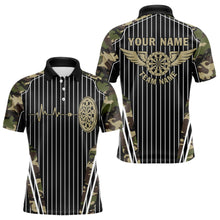 Load image into Gallery viewer, Green Camo Dartboard Pulse Heartbeat Custom Men Dart Shirts, Funny Wings Cool Dart Team Jerseys TDM3619