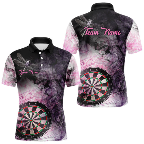 Pink Black Smoke Dart Shirt With Pocket Option For Men Custom Dart Jerseys TDM3622