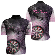 Load image into Gallery viewer, Pink Black Smoke Dart Shirt With Pocket Option For Men Custom Dart Jerseys TDM3622