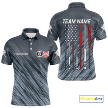 Load image into Gallery viewer, Personalized Billiard US Flag 9 Ball Pool Shirt For Men, Billiard Team Jersey Polo &amp; 1/4 Zip TDM4426