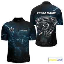 Load image into Gallery viewer, Personalized Thunder Lightning Tornado Funny Bowling Shirt For Men Custom Bowling Team Jersey TDM4854