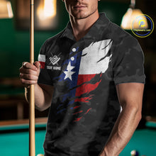 Load image into Gallery viewer, Personalized Texas American Flag Camo Billiard Shirt For Men Custom Patriotic Pool Team Jersey TDM5542